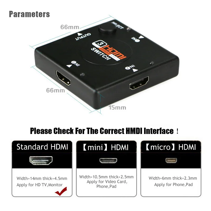 Переключатель HDMI с 3 портами s сплиттер HDTV 1080P входа на 1 выход порт для PS3 PS4 Xbox 360 ПК