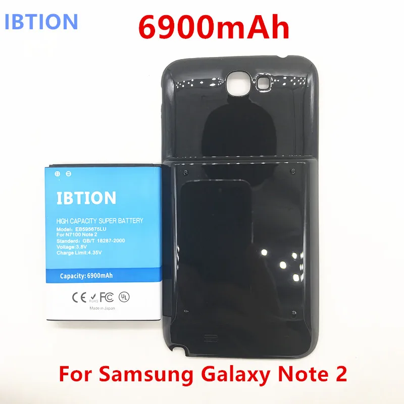 IBTION 6900 мАч Расширенный Батарея для samsung Galaxy Note 2 II N7100 + обложка чехол