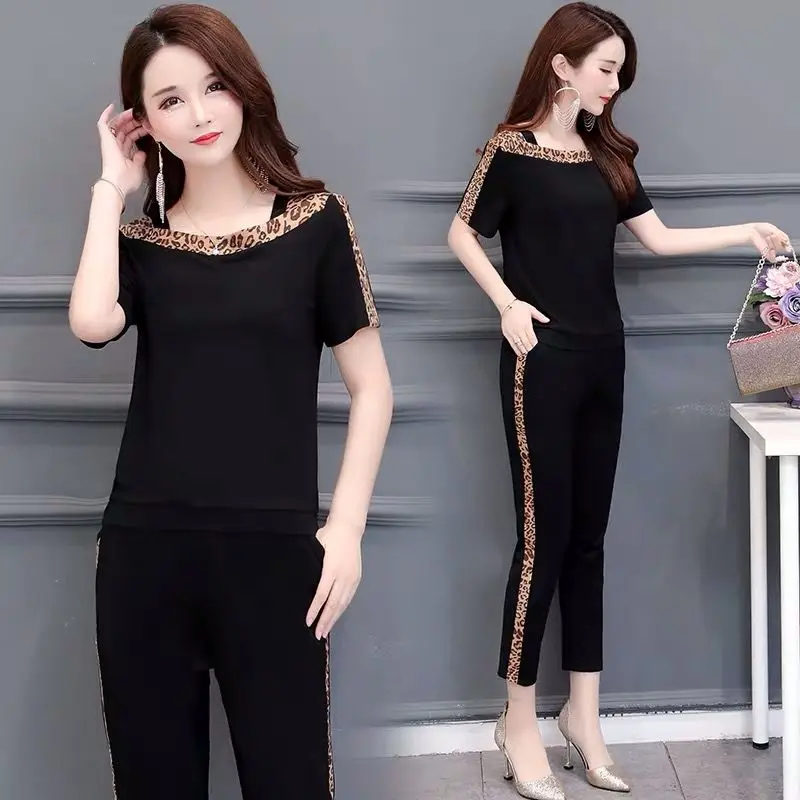 black leopard two piece sets tracksuits women outfit sportswear co-ord set top and pant suits summer plus size female clothin
black leopard two piece sets tracksuits women outfit sportswear co-ord set top and pant suits summer plus size female clothin