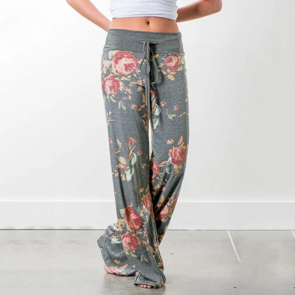 Womens pants Comfy Stretch Floral Print Drawstring Wide Leg Lounge Pants ladies fashion casual loose trousers summer pants#G8x
Womens pants Comfy Stretch Floral Print Drawstring Wide Leg Lounge Pants ladies fashion casual loose trousers summer pants#G8x