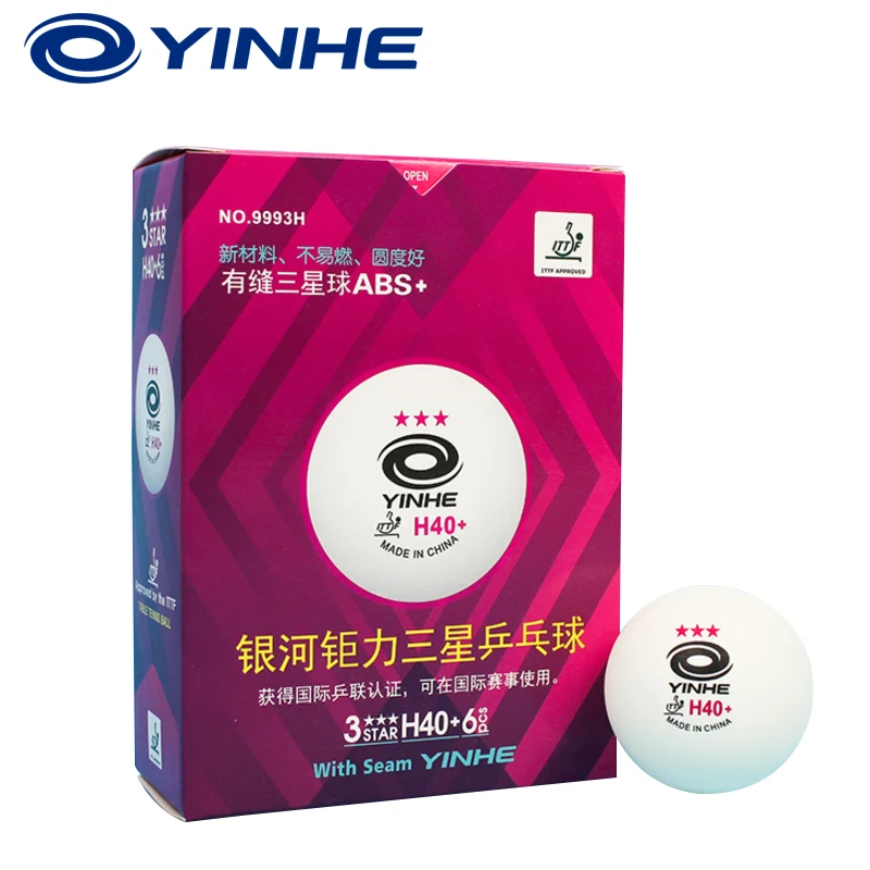 YINHE Galaxy 3-Star Seamed Table Tennis Balls Plastic 40+ ITTF Approved White Poly Ping Pong Balls
YINHE Galaxy 3-Star Seamed Table Tennis Balls Plastic 40+ ITTF Approved White Poly Ping Pong Balls