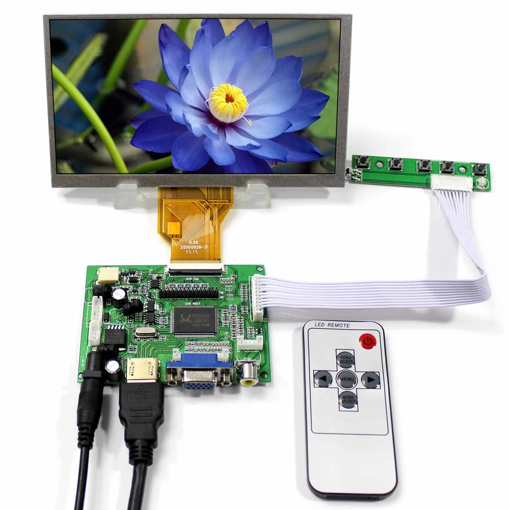 Плата контроллера ЖК-дисплея HD MI VGA 2AV + 6,5 дюйма AT065TN14 800x48 0, Поддержка обратного хода ЖК-экрана
Плата контроллера ЖК-дисплея HD MI VGA 2AV + 6,5 дюйма AT065TN14 800x48 0, Поддержка обратного хода ЖК-экрана