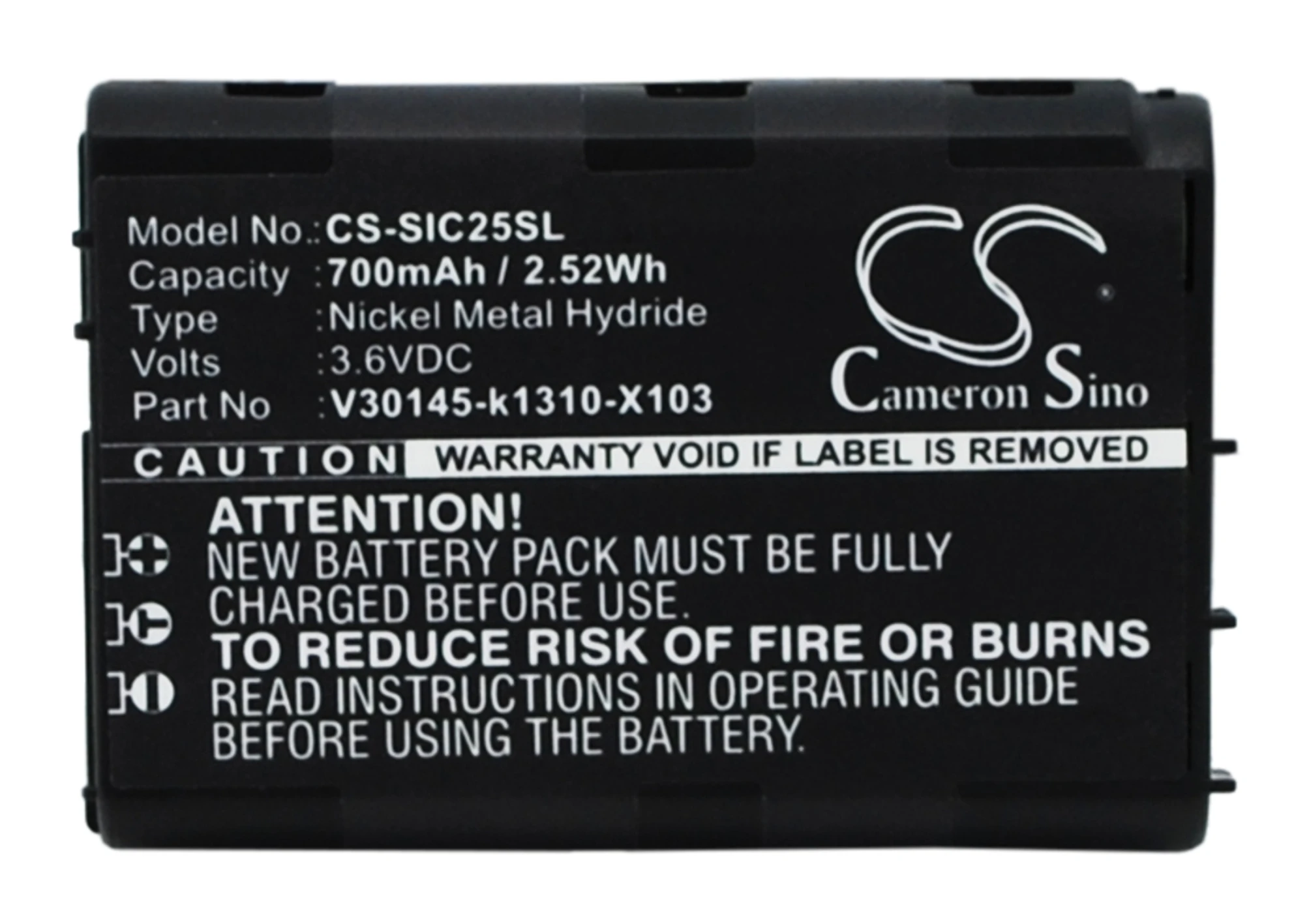 Cameron Sino 700mAh Battery V30145-k1310-X103 for Siemens C25, C25 Power, C2588, C25e, C28
Cameron Sino 700mAh Battery V30145-k1310-X103 for Siemens C25, C25 Power, C2588, C25e, C28