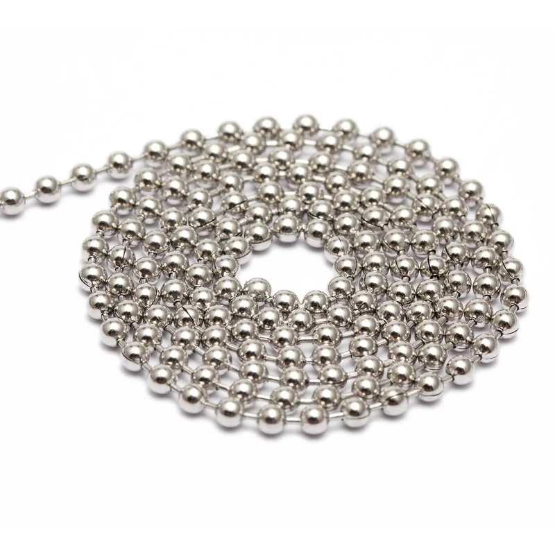 5m/lot 1.2/1.5/2/2.4/3.0mm Bead Ball chain Stainless Steel Chain Bulk clasps Jewelry Chains for Necklaces Jewelry findings DIY
5m/lot 1.2/1.5/2/2.4/3.0mm Bead Ball chain Stainless Steel Chain Bulk clasps Jewelry Chains for Necklaces Jewelry findings DIY