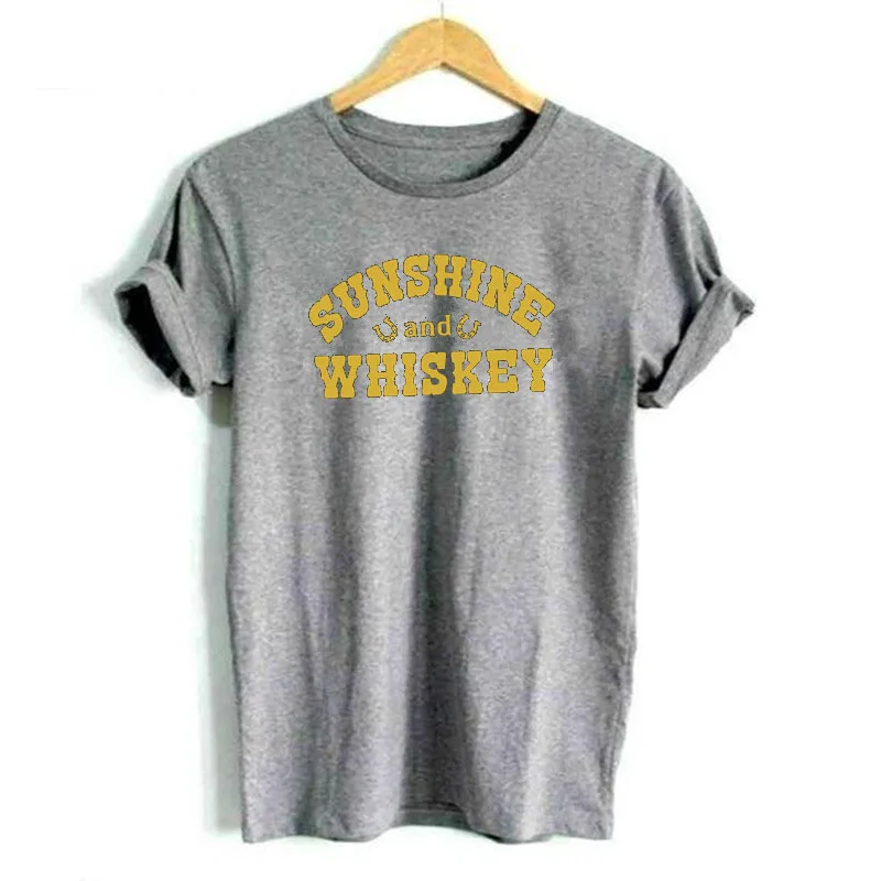 Sunshine And Whiskey женская футболка с золотым логотипом кантри девушка музыка южные