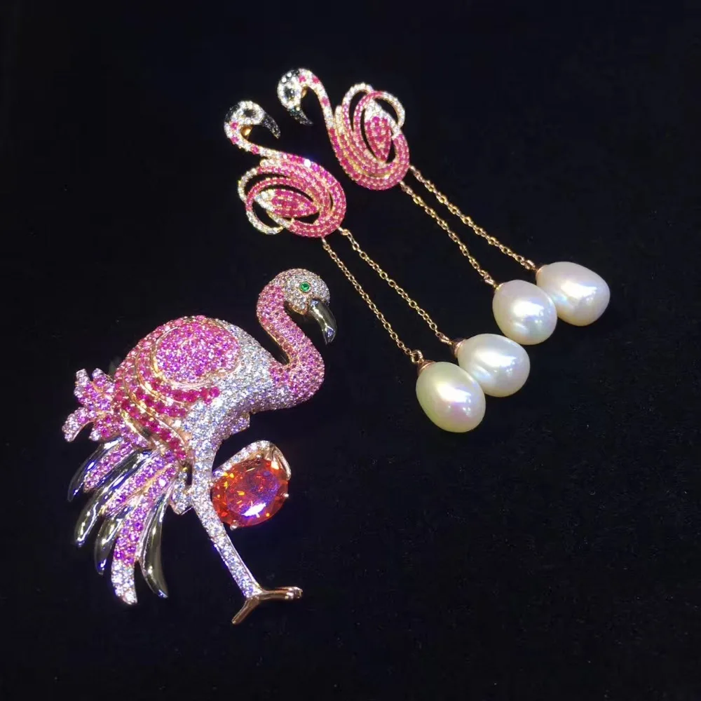 flamingo pendant and earring jewelry set 925 sterling silver with cubic zircon and fresh water pearl fine women jewelry
flamingo pendant and earring jewelry set 925 sterling silver with cubic zircon and fresh water pearl fine women jewelry