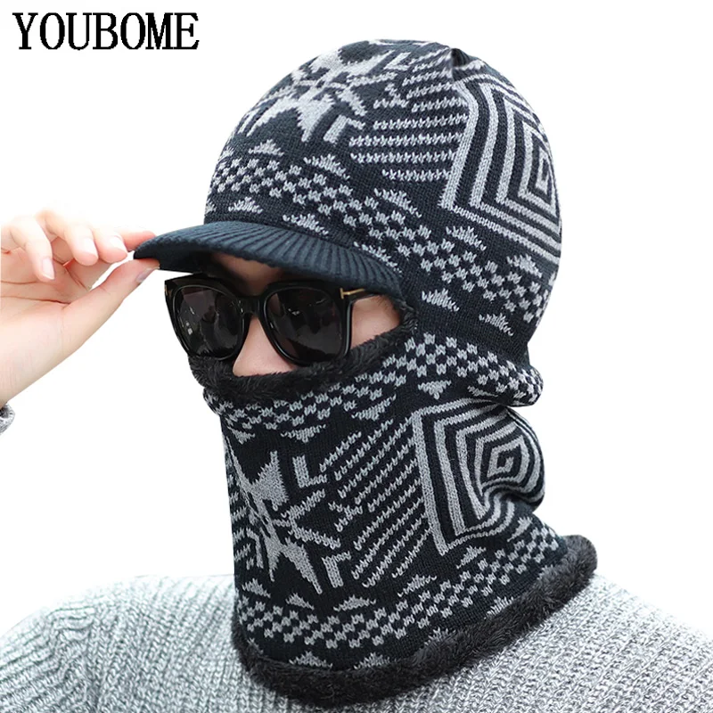 YOUBOME Winter Skullies Beanies Hat Men Winter Knitted Hat Beanies For Men Women Scarf Print Warm Neck Thick Male Ring Hat Cap
YOUBOME Winter Skullies Beanies Hat Men Winter Knitted Hat Beanies For Men Women Scarf Print Warm Neck Thick Male Ring Hat Cap