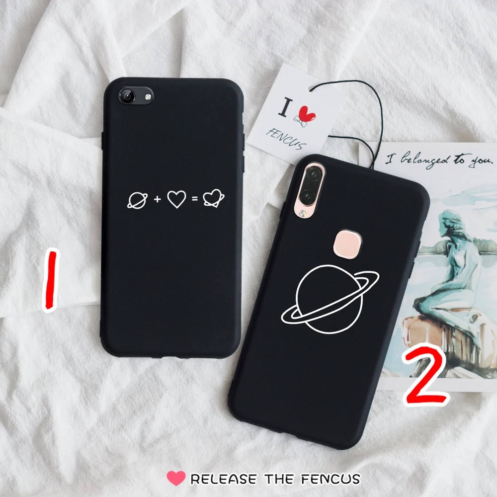 FENCUS for Vivo V9 Y71 Y81 V11 V11i Pro Y91 Y95 Y91i Y85 Y81i Back Cover Couple Fashion Phone cases Planet Space Soft Coque