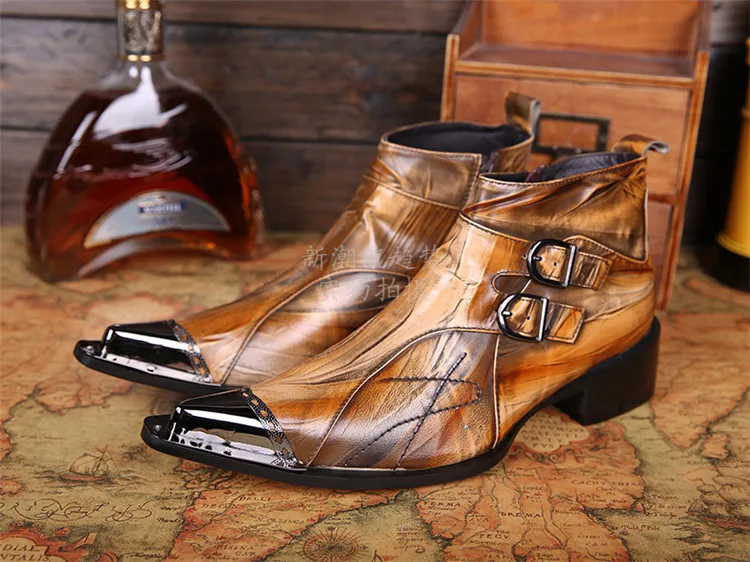 Full Grain Leather Mens Boots Shoes Metal pointed toe Martin Boots Low heels Oxfords Male Ankle Boot Hombre Sapatos Size 46 Hot
Full Grain Leather Mens Boots Shoes Metal pointed toe Martin Boots Low heels Oxfords Male Ankle Boot Hombre Sapatos Size 46 Hot