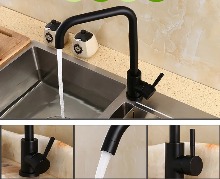 Free shipping Europe style black stainless steel single handle kitchen faucets rotatable cold and hot water mixer OZJKF1
Free shipping Europe style black stainless steel single handle kitchen faucets rotatable cold and hot water mixer OZJKF1