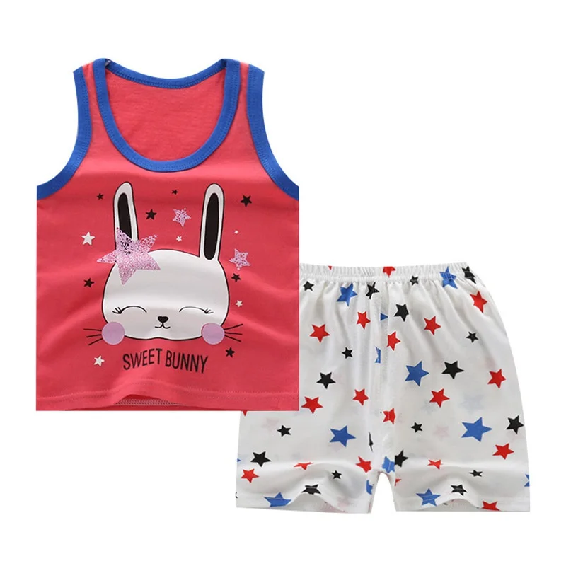 Summer Sleeveless Clothing Set Cotton Outfits Kids Boys Girls Cartoon Printing Vest Top|+Shorts Outfit Clothes Casual Set 2-4Y
Summer Sleeveless Clothing Set Cotton Outfits Kids Boys Girls Cartoon Printing Vest Top|+Shorts Outfit Clothes Casual Set 2-4Y