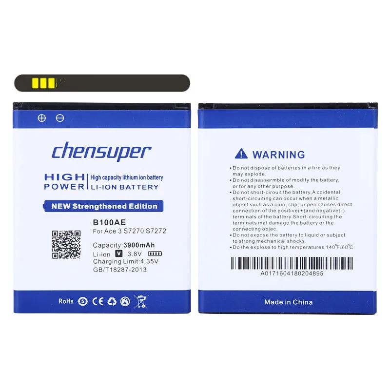 Chensuper действительно емкость 3900 мАч B100AE батарея для Samsung Galaxy Ace 3 S7270 S7272 S7898 S7562C S7568i i699i s7262
Chensuper действительно емкость 3900 мАч B100AE батарея для Samsung Galaxy Ace 3 S7270 S7272 S7898 S7562C S7568i i699i s7262