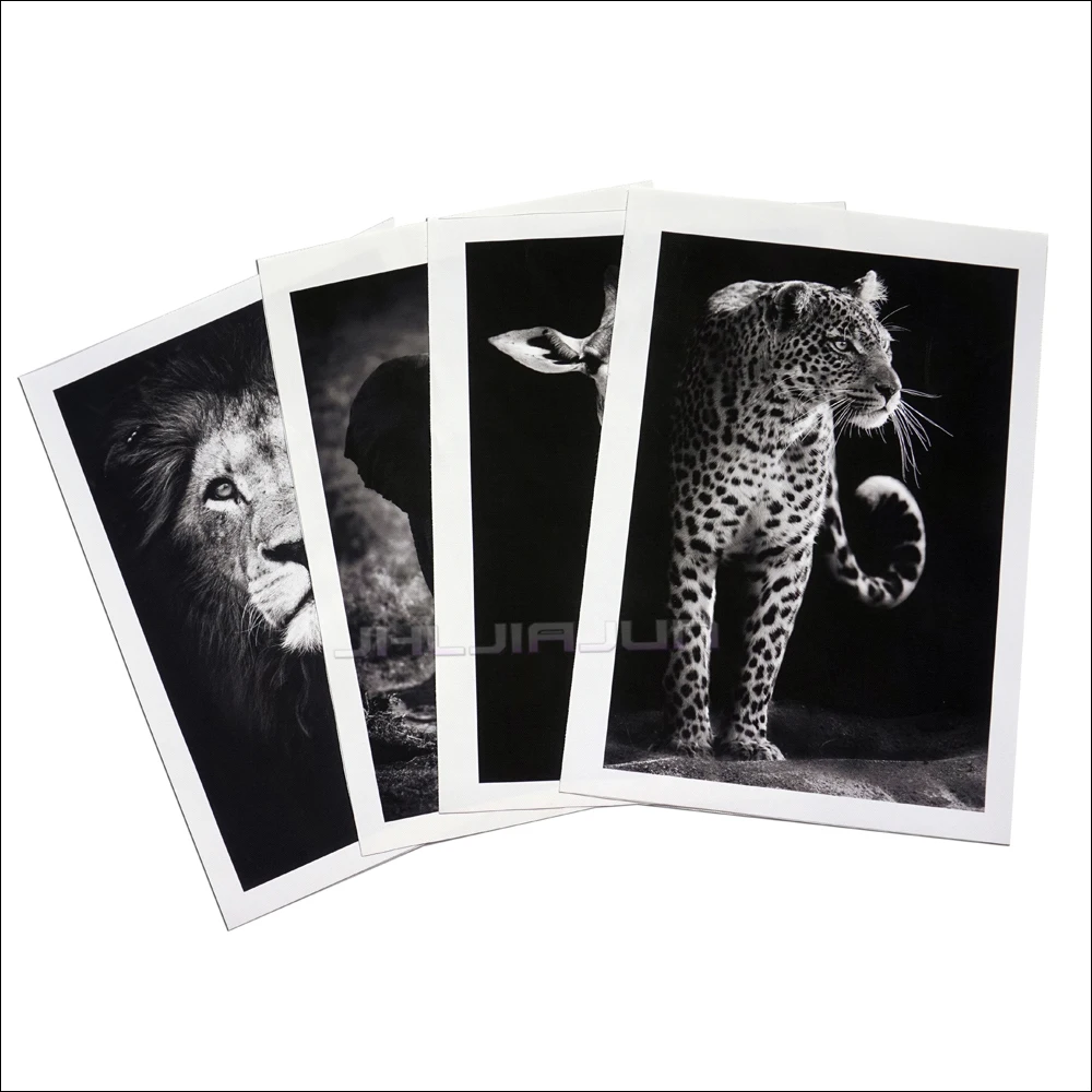 Animal Leopard Canvas Art painting Home Decor Living Room Leopard HD Animal Black And White Poster Modular Wall Art Frame Decora