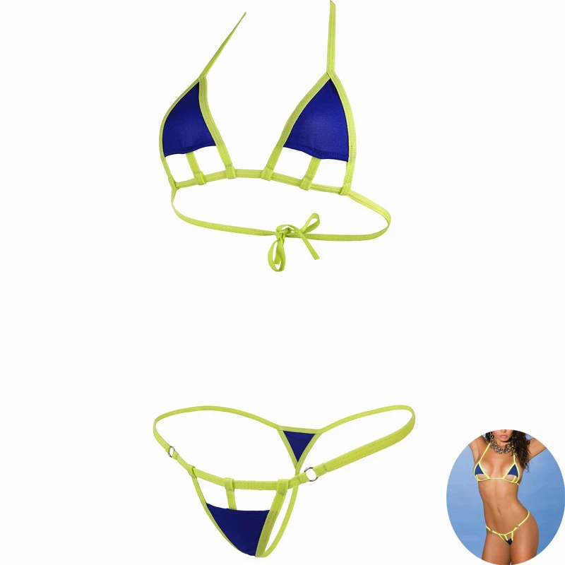 

Sexy Mini Micro Bikini Brazilian Triangle Swimwear Set Two Piece SwimSuit Bathing Female Low Waist Beachwear Sunbath Tanga Thong