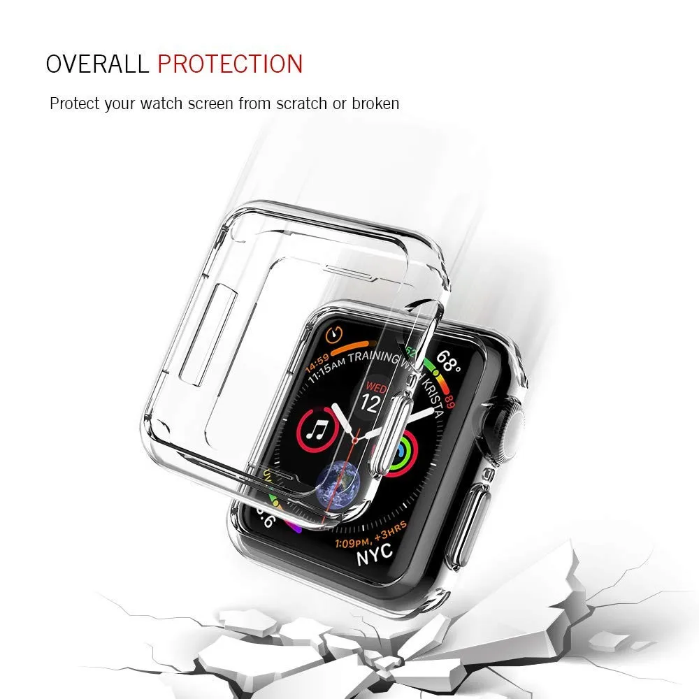 Ультра-тонкий мягкий чехол из ТПУ для Apple Watch серии 4 44 мм 40 с полным покрытием