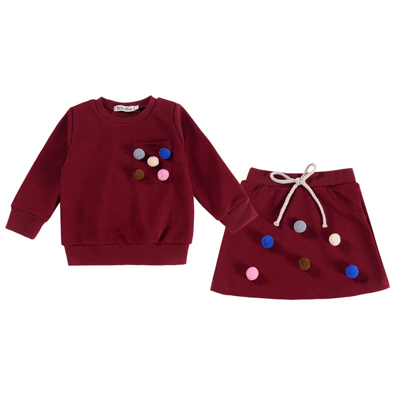 New Fashion Baby Kids Girls Clothes Sets 2PCS Long-Sleeved Solid With Balls Sweatshirts Tops +Mini Skirts Sets Kids Clothing
New Fashion Baby Kids Girls Clothes Sets 2PCS Long-Sleeved Solid With Balls Sweatshirts Tops +Mini Skirts Sets Kids Clothing