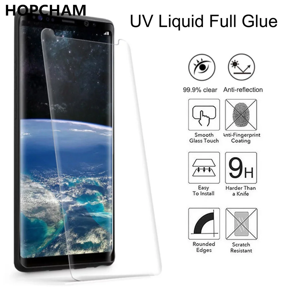 HOPCHAM 3D изогнутое полное покрытие закаленное стекло для LG V30 V40 G7 ThinQ УФ клей