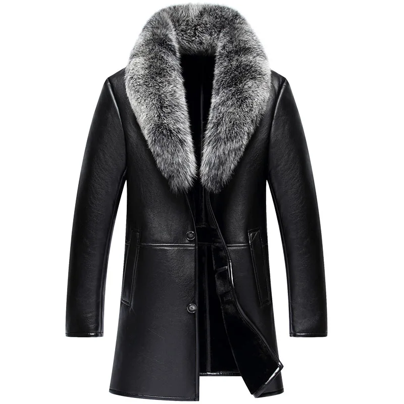 new high quality Men Fur Fox hair collar Thickening Leather Jacket Coat Casual luxury warm plus velvet size S M L XL 2XL 3XL 4XL
new high quality Men Fur Fox hair collar Thickening Leather Jacket Coat Casual luxury warm plus velvet size S M L XL 2XL 3XL 4XL