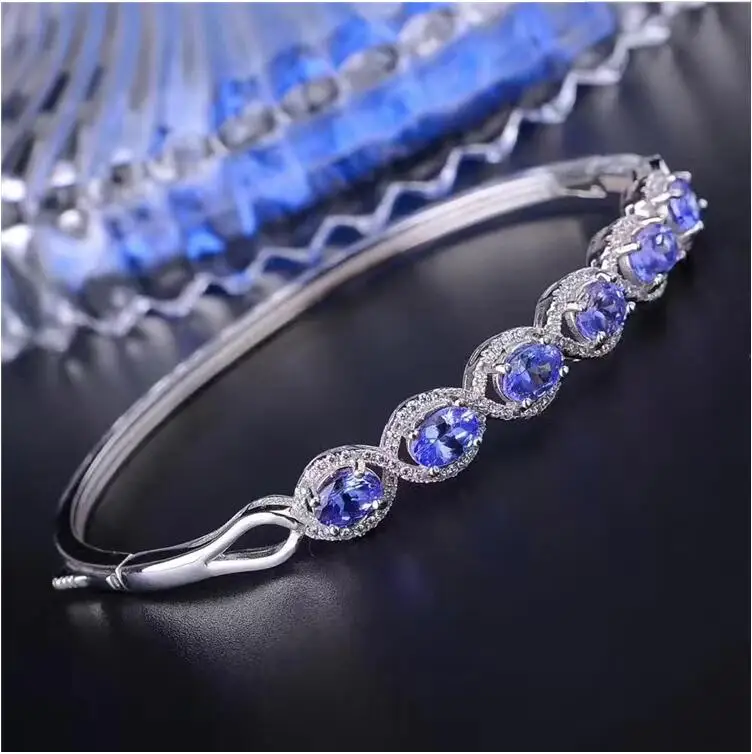 Tanzanite Bangle Free shipping Natural and real Tanzanite Bracelets 925 sterling silver Fine jewelry gems 4*6mm 6pcs
Tanzanite Bangle Free shipping Natural and real Tanzanite Bracelets 925 sterling silver Fine jewelry gems 4*6mm 6pcs