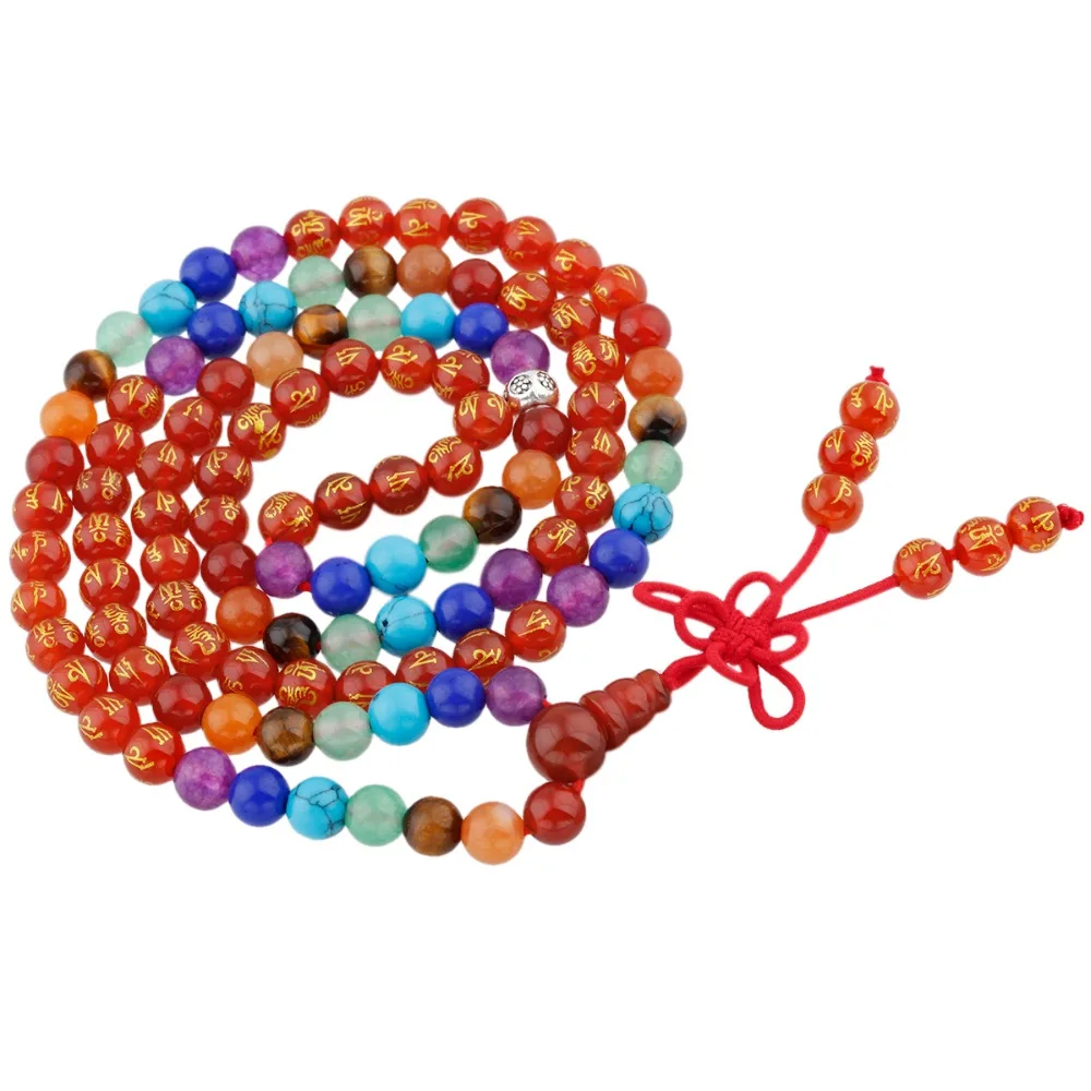 SUNYIK 7 Chakra 108 Carnelian Six True Word Mantra Buddhist Mala Prayer Beads Elastic Bracelet Necklace
SUNYIK 7 Chakra 108 Carnelian Six True Word Mantra Buddhist Mala Prayer Beads Elastic Bracelet Necklace