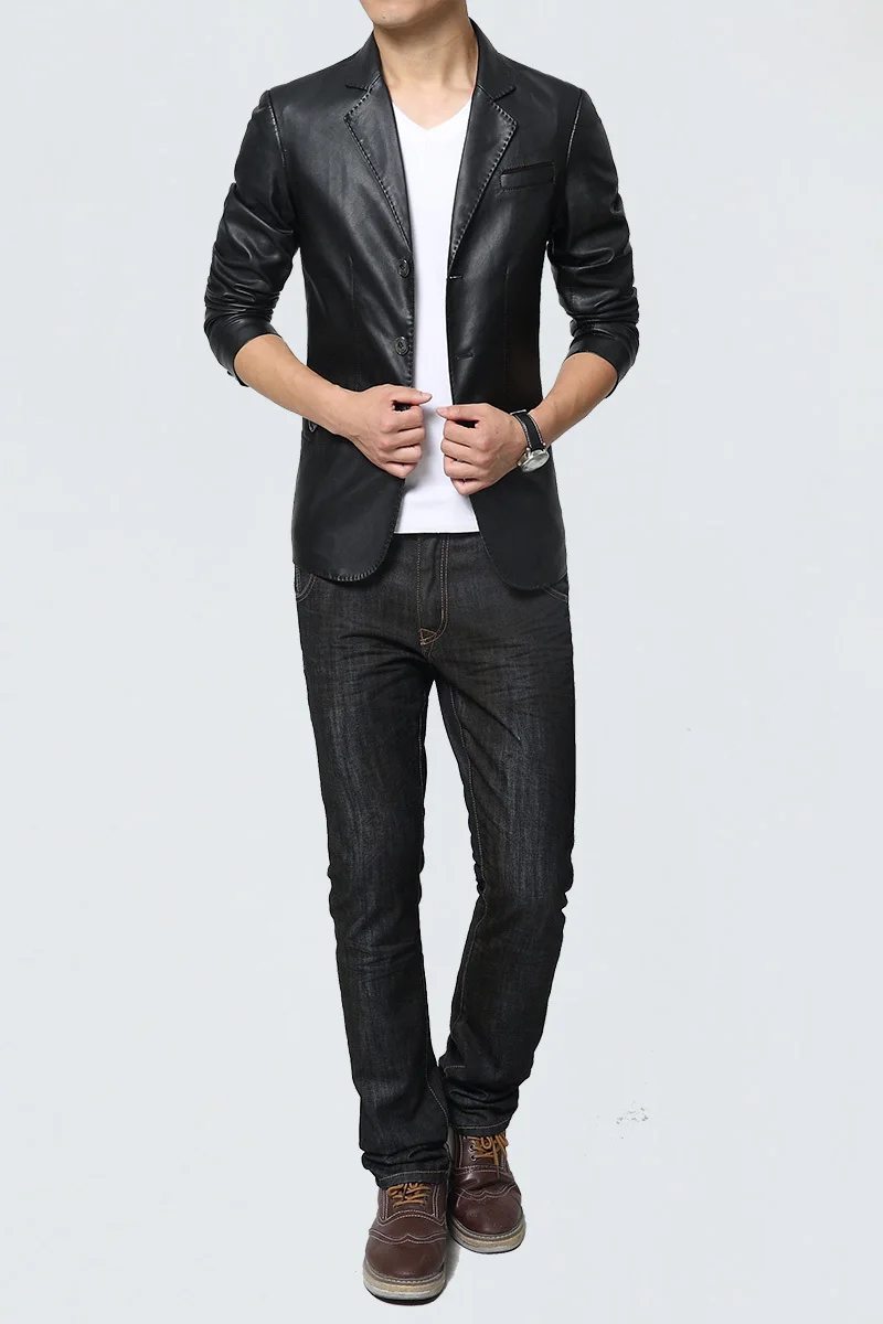 Top Quality Men Leather Jacket Nice New Blazer Style Slim Fit PU Leather Jacket Men Plus Size Solid Man Coat Mens Clothing XXXL
Top Quality Men Leather Jacket Nice New Blazer Style Slim Fit PU Leather Jacket Men Plus Size Solid Man Coat Mens Clothing XXXL