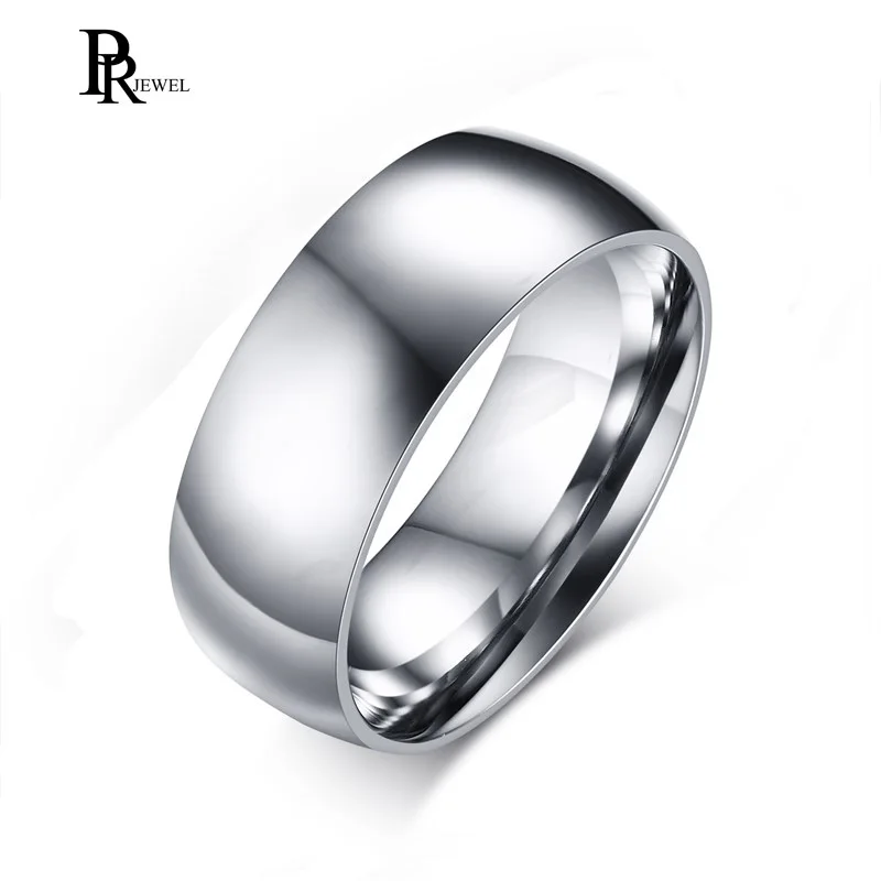Фото Обручальное кольцо из нержавеющей стали обычное с полированной поверхностью