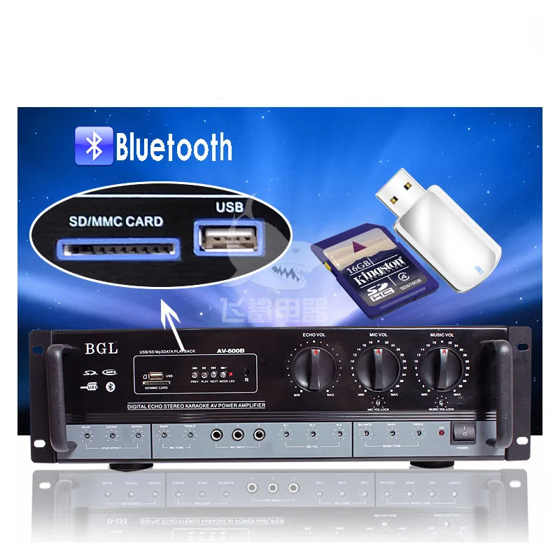 220V Professional stage sound 2.0 Bluetooth amplifier high power KTV HIFI home amplifier AV-600B
220V Professional stage sound 2.0 Bluetooth amplifier high power KTV HIFI home amplifier AV-600B