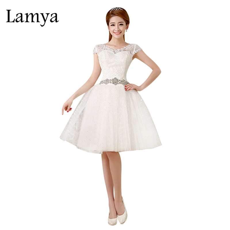 LAMYA Short Wedding Dress Elegant Crystal Lace Vintage Bridal Ball Gown Knee Length Wed Dress Ball Gown Rojo Vestidos De Novia
LAMYA Short Wedding Dress Elegant Crystal Lace Vintage Bridal Ball Gown Knee Length Wed Dress Ball Gown Rojo Vestidos De Novia