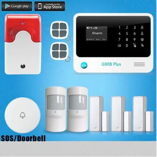 DIY G90B Plus SMS GSM Home Alarm System Security Burglar Alarm system with 99 wireless zone and App control
DIY G90B Plus SMS GSM Home Alarm System Security Burglar Alarm system with 99 wireless zone and App control