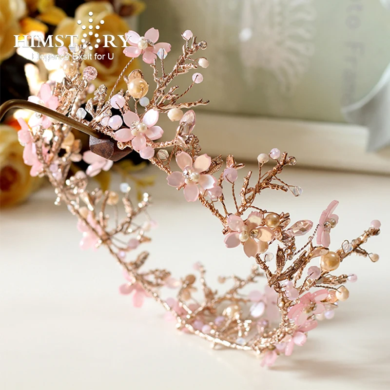 Himstory Handmade Sweet Pink Round Flower Tiara Crowns Branch Bridal Wedding Diadema Hair Tiaras Decoration Accessories
Himstory Handmade Sweet Pink Round Flower Tiara Crowns Branch Bridal Wedding Diadema Hair Tiaras Decoration Accessories