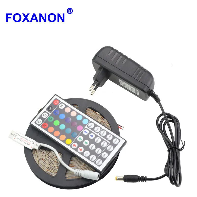 Foxanon 5050 5M LED Strip RGB Flexible Bulb DC12V 300Leds Lights Xmas String Ribbon lamp + 44key IR Remote Controller + 3A Power
Foxanon 5050 5M LED Strip RGB Flexible Bulb DC12V 300Leds Lights Xmas String Ribbon lamp + 44key IR Remote Controller + 3A Power