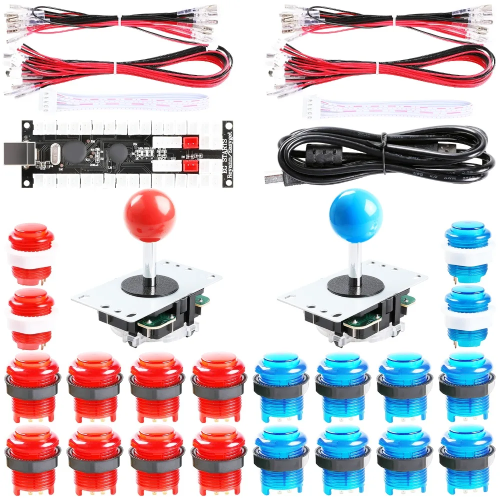2 игрока LED аркадная игра DIY части комплект для ПК, MAME, Raspberry Pi/2x аркадный джойстик + 20x светодиодные аркадные кнопки + USB энкодер
2 игрока LED аркадная игра DIY части комплект для ПК, MAME, Raspberry Pi/2x аркадный джойстик + 20x светодиодные аркадные кнопки + USB энкодер