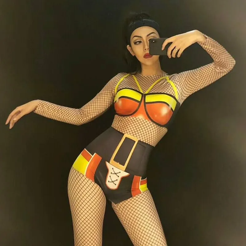 Printed Long Sleeve Women Jumpsuit Sexy Leotard Female Singer Dance Costume Stage Clothing Nightclub Birthday Show Bodysuit
Printed Long Sleeve Women Jumpsuit Sexy Leotard Female Singer Dance Costume Stage Clothing Nightclub Birthday Show Bodysuit