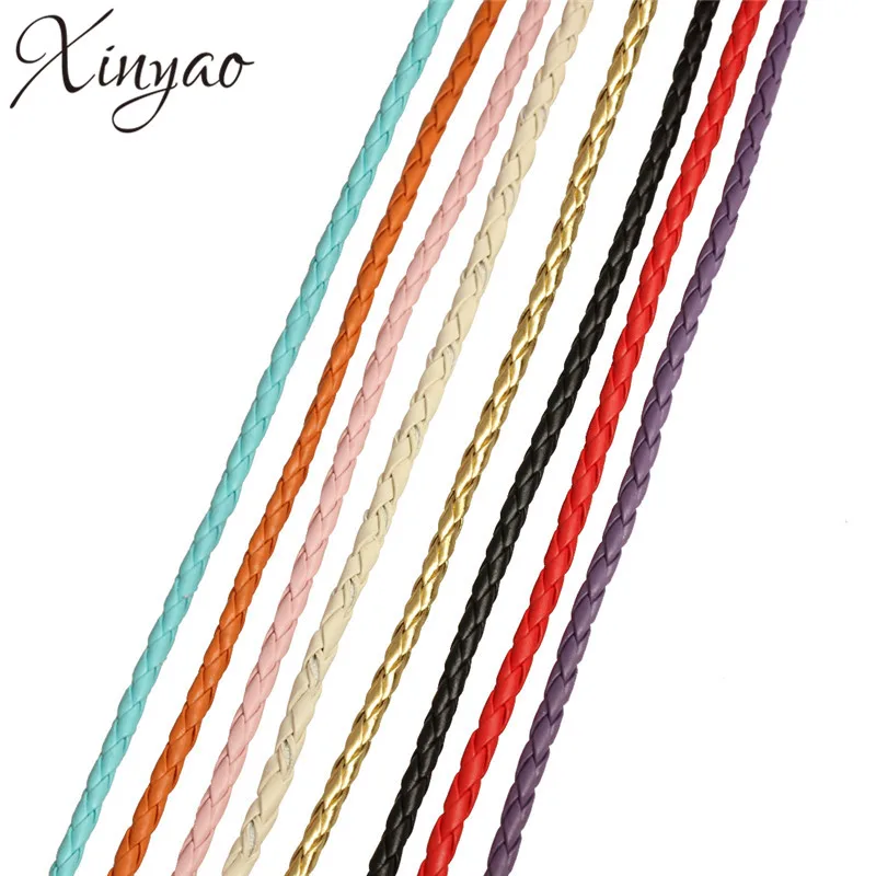 XINYAO 10m/Lot 3 4 mm PU Braided Leather Handmade Cord Fit Bracelets Necklace Leather Rope String DIY Jewelry Making Accessories
XINYAO 10m/Lot 3 4 mm PU Braided Leather Handmade Cord Fit Bracelets Necklace Leather Rope String DIY Jewelry Making Accessories