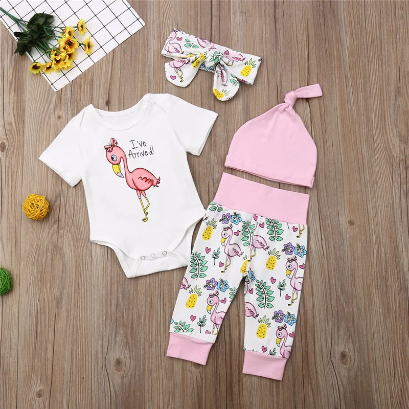 Newborn baby girls clothes Print Bodysuit+ Pants+Hat +Headband 4PCS Sets Infant girls outfit
Newborn baby girls clothes Print Bodysuit+ Pants+Hat +Headband 4PCS Sets Infant girls outfit