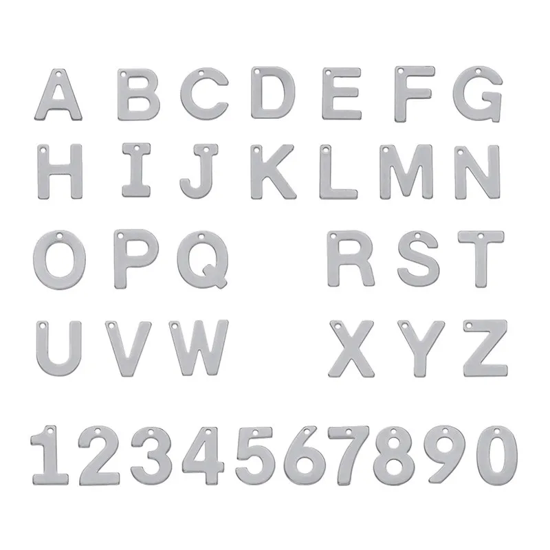Letter A~Z and Number 0~9 304 Stainless Steel Charms Alphabet Pendants for Jewelry Making DIY Bracelet 11~11.5x6~12x0.6~0.7mm
Letter A~Z and Number 0~9 304 Stainless Steel Charms Alphabet Pendants for Jewelry Making DIY Bracelet 11~11.5x6~12x0.6~0.7mm