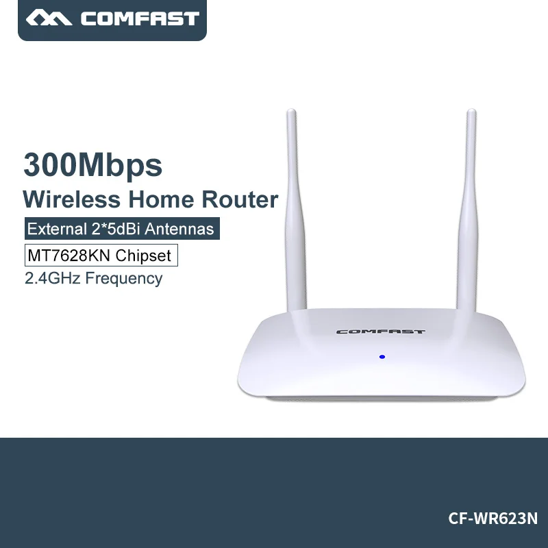 COMFAST 300 Мбит/с 2,4 ГГц Беспроводной маршрутизатор Wi-Fi ретранслятор точки доступа умного Wi-Fi маршрутизатор высокой Скорость 2 * 5dbi антенны
COMFAST 300 Мбит/с 2,4 ГГц Беспроводной маршрутизатор Wi-Fi ретранслятор точки доступа умного Wi-Fi маршрутизатор высокой Скорость 2 * 5dbi антенны