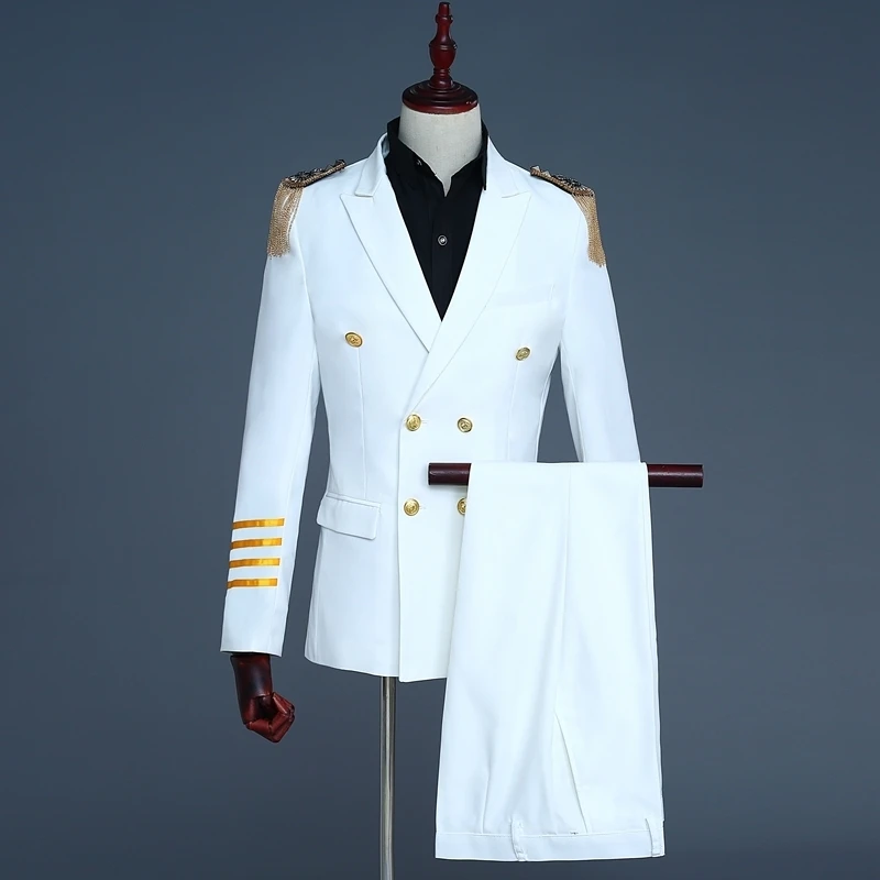 Brand New White Navy Blue Mens Captain Suits Latest Coat Pant Designs 2018 Men Groom Wedding Suit Blazer Hombre Slim Fit
Brand New White Navy Blue Mens Captain Suits Latest Coat Pant Designs 2018 Men Groom Wedding Suit Blazer Hombre Slim Fit