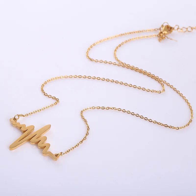 New 316L Stainless Steel Heartbeat Necklaces & Pendants Career Women Rose Gold Pendant Charm Love Necklace Friendship Jewelry
New 316L Stainless Steel Heartbeat Necklaces & Pendants Career Women Rose Gold Pendant Charm Love Necklace Friendship Jewelry