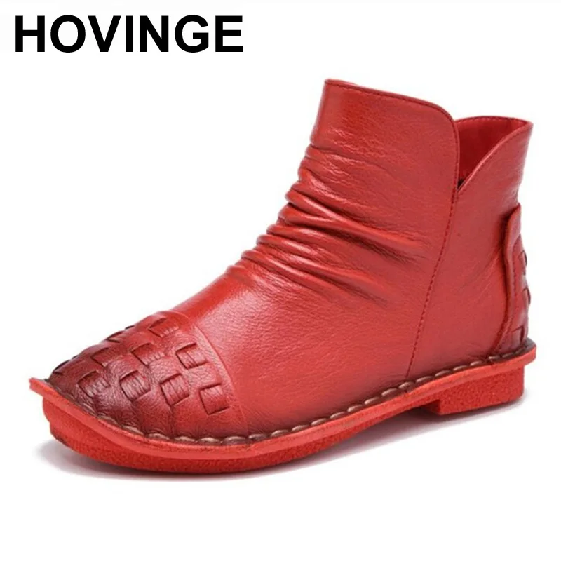 Женские ботинки из воловьей кожи HOVINGE, черные повседневные теплые ботинки на плоской подошве, весна-осень 2018
Женские ботинки из воловьей кожи HOVINGE, черные повседневные теплые ботинки на плоской подошве, весна-осень 2018