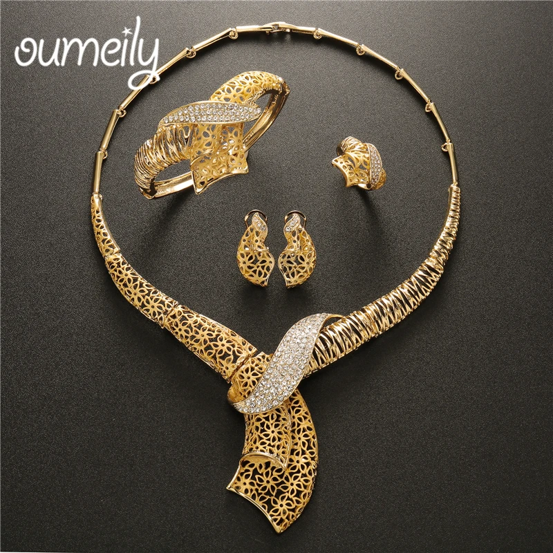 OUMEILY нигерийские бусы ожерелье набор украшений для женщин свадьбы имитация