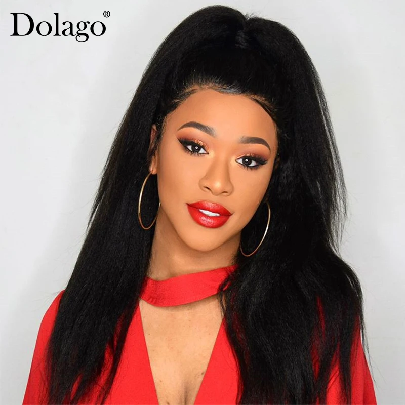 Kinky Straight Lace Front Wig For Women Brazilian Black Coarse Yaki Human Hair Wigs With Baby Hair 150% Natural Remy Hair Dolago
Kinky Straight Lace Front Wig For Women Brazilian Black Coarse Yaki Human Hair Wigs With Baby Hair 150% Natural Remy Hair Dolago