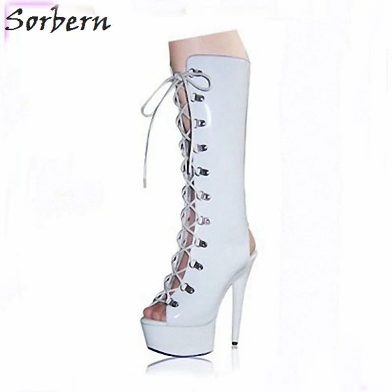 Sorbern Fashion 15Cm Spike High Heels Women Boots Knee High Open Toe And Open Heel Lace Up Ladies Shoes Boots Women Black/Red
Sorbern Fashion 15Cm Spike High Heels Women Boots Knee High Open Toe And Open Heel Lace Up Ladies Shoes Boots Women Black/Red