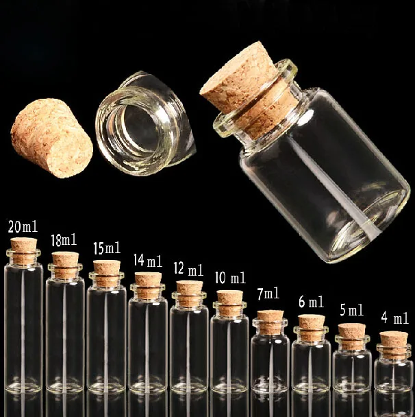6ml 20Pcs/Lot Mini Glass Bottle Vials Charms Pendants Clear Transparent Bottles With Cork 22*35mm
6ml 20Pcs/Lot Mini Glass Bottle Vials Charms Pendants Clear Transparent Bottles With Cork 22*35mm