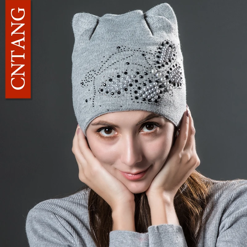 CNTANG Winter Knitted Velvet Warm Hats Cute Cat Ears With Butterfly Skullies Beanies Women Fashion Caps Casual Hat For Female
CNTANG Winter Knitted Velvet Warm Hats Cute Cat Ears With Butterfly Skullies Beanies Women Fashion Caps Casual Hat For Female