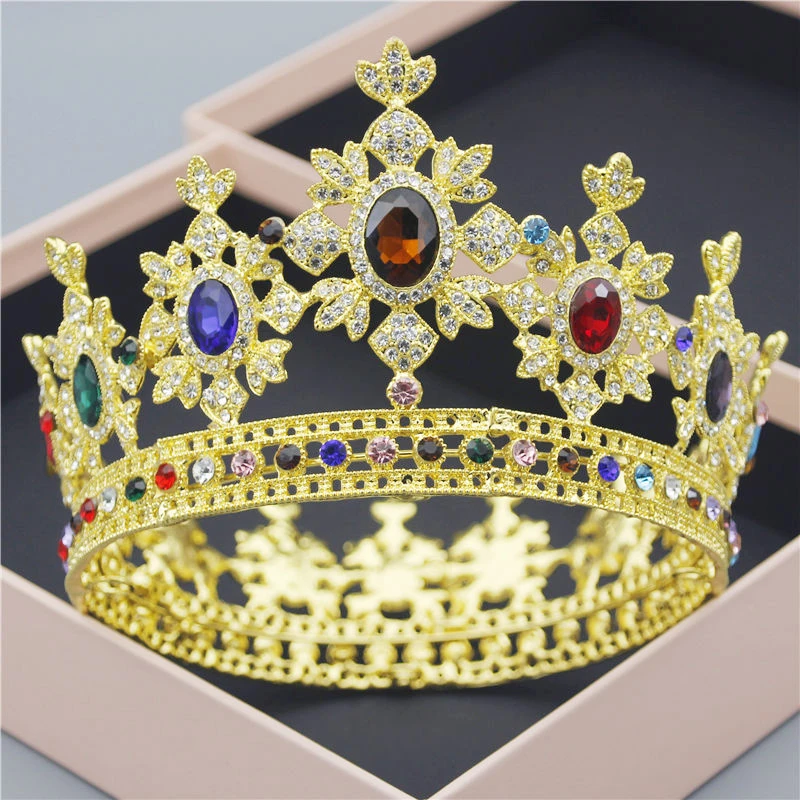 Queen King Bridal Crown for Women Diadem Bride Headdress Round Tiaras and Crowns Wedding Hair Jewelry Pageant Headpiece
Queen King Bridal Crown for Women Diadem Bride Headdress Round Tiaras and Crowns Wedding Hair Jewelry Pageant Headpiece
