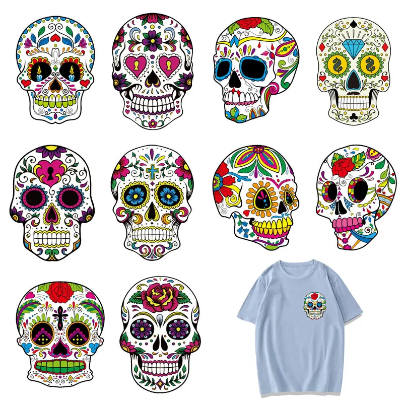 Punk Skull Patches Patch Iron Transfer for Kid Clothes DIY T-shirt Jacket Washable Stickers Applique Thermal Press for clothes
Punk Skull Patches Patch Iron Transfer for Kid Clothes DIY T-shirt Jacket Washable Stickers Applique Thermal Press for clothes