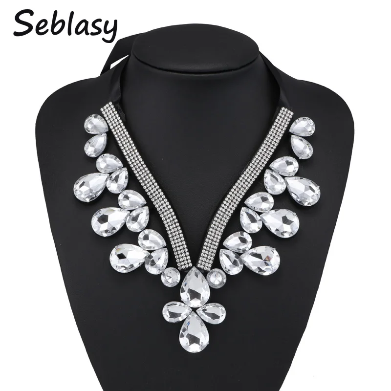 Seblasy Fancy Jewelry Long Black Ribbon Chain Shining Rhinestone Crystal Collar Necklaces Big Water Drop Choker Necklaces Women
Seblasy Fancy Jewelry Long Black Ribbon Chain Shining Rhinestone Crystal Collar Necklaces Big Water Drop Choker Necklaces Women