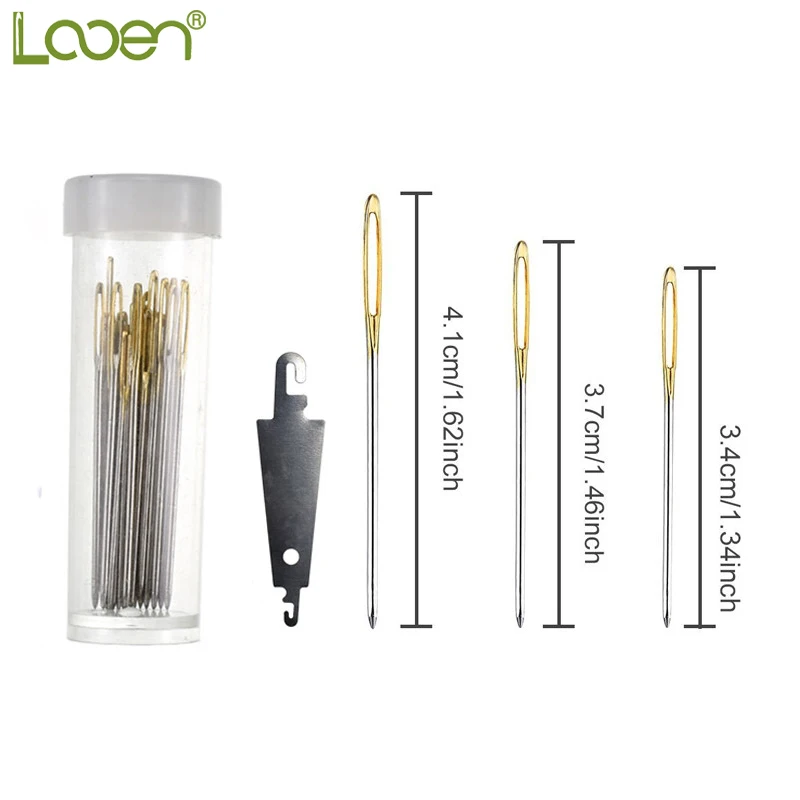 Looen 30pcs Mix Size Large Eye Sewing Needles Cross Stitch Stainless Steel Hand Sewing Needle with Threader Home DIY Sewing Tool
Looen 30pcs Mix Size Large Eye Sewing Needles Cross Stitch Stainless Steel Hand Sewing Needle with Threader Home DIY Sewing Tool