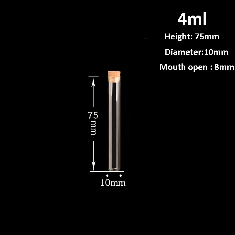 100sets Glass Test Tube Bottle Cork Oil Clear High Borosilicate glass Wishing bottle jars charm vial Pendant 107508 4ML
100sets Glass Test Tube Bottle Cork Oil Clear High Borosilicate glass Wishing bottle jars charm vial Pendant 107508 4ML